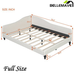 Bellemave® L - Shaped Linen Daybed,with Solid Wood Legs - Bellemave