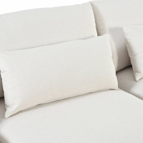 Bellemave® L - shaped Modular Sectional Sofa with Removable Back Cushions,3 Pillows and 2 Storage Spaces - Bellemave