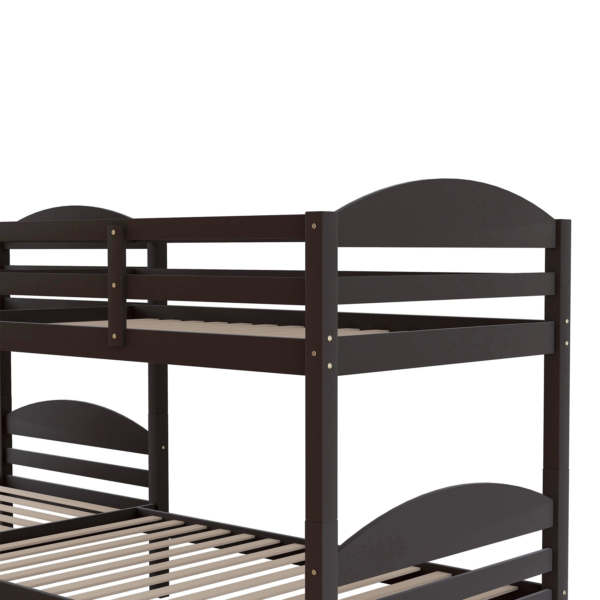 Bellemave® L - Shaped Quad Bunk Bed with Trundle, Twin Over Twin, Gray, 4 Beds - Bellemave