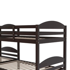 Bellemave® L - Shaped Quad Bunk Bed with Trundle, Twin Over Twin, Gray, 4 Beds - Bellemave