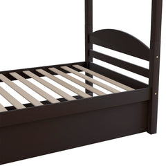 Bellemave® L - Shaped Quad Bunk Bed with Trundle, Twin Over Twin, Gray, 4 Beds - Bellemave