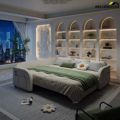 White sleeper sectional sofa bedroom configuration