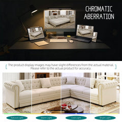 Bellemave® L-Shaped Sleeper Sofa with Pull Out Bed, Convertible Velvet Sectional Couch with Deep Seating and Chesterfield Style - Bellemave
