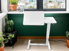 Bellemave® Laptop Stand for Bed Tilting Overbed Table with Wheels, Height Adjustable Tray Bedside Table for Laptop Bed Sofa, WALNUT - Bellemave