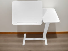 Bellemave® Laptop Stand for Bed Tilting Overbed Table with Wheels, Height Adjustable Tray Bedside Table for Laptop Bed Sofa, WALNUT - Bellemave