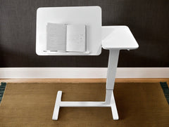 Bellemave® Laptop Stand for Bed Tilting Overbed Table with Wheels, Height Adjustable Tray Bedside Table for Laptop Bed Sofa, WALNUT - Bellemave