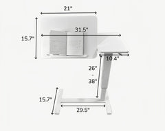 Bellemave® Laptop Stand for Bed Tilting Overbed Table with Wheels, Height Adjustable Tray Bedside Table for Laptop Bed Sofa, WALNUT - Bellemave