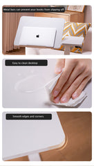 Bellemave® Laptop Stand for Bed Tilting Overbed Table with Wheels, Height Adjustable Tray Bedside Table for Laptop Bed Sofa, WALNUT - Bellemave