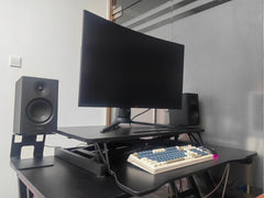 Bellemave® Laptop Stand for Bed Tilting Overbed Table with Wheels, Height Adjustable Tray Bedside Table for Laptop Bed Sofa, WALNUT - Bellemave