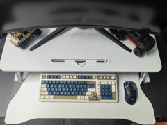 Bellemave® Laptop Stand for Bed Tilting Overbed Table with Wheels, Height Adjustable Tray Bedside Table for Laptop Bed Sofa, WALNUT - Bellemave