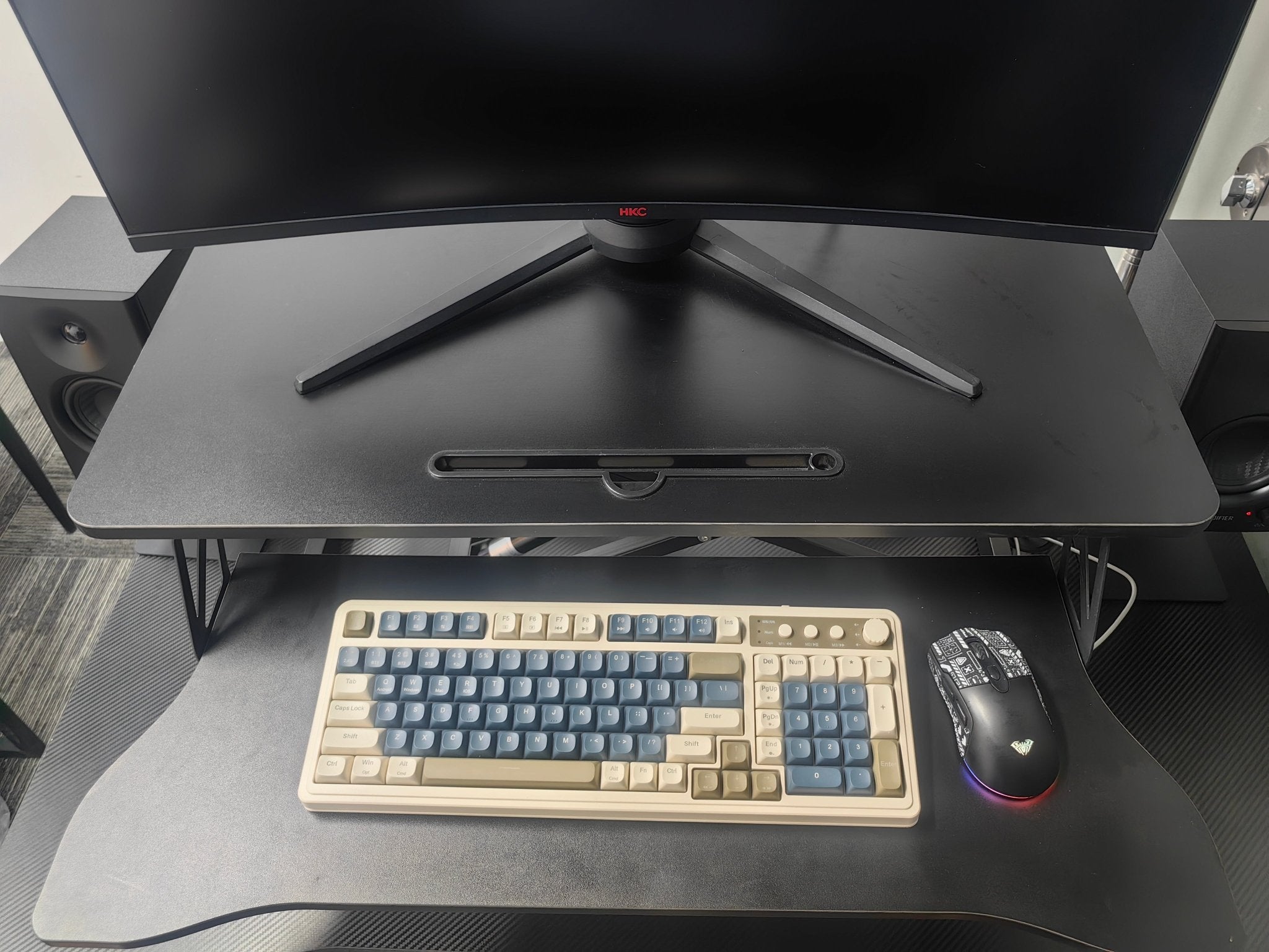 Bellemave® Laptop Stand for Bed Tilting Overbed Table with Wheels, Height Adjustable Tray Bedside Table for Laptop Bed Sofa, WALNUT - Bellemave