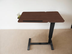 Bellemave® Laptop Stand for Bed Tilting Overbed Table with Wheels, Height Adjustable Tray Bedside Table for Laptop Bed Sofa, WALNUT - Bellemave