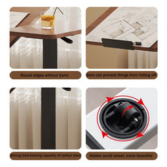 Bellemave® Laptop Stand for Bed Tilting Overbed Table with Wheels, Height Adjustable Tray Bedside Table for Laptop Bed Sofa, WALNUT - Bellemave