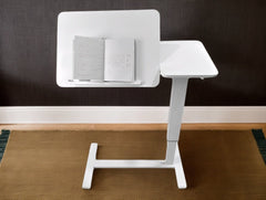 Bellemave® Laptop Stand for Bed Tilting Overbed Table with Wheels, Height Adjustable Tray Bedside Table for Laptop Bed Sofa, WALNUT - Bellemave