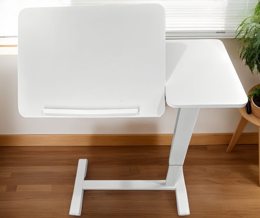 Bellemave® Laptop Stand for Bed Tilting Overbed Table with Wheels, Height Adjustable Tray Bedside Table for Laptop Bed Sofa, WALNUT - Bellemave