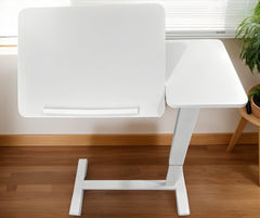 Bellemave® Laptop Stand for Bed Tilting Overbed Table with Wheels, Height Adjustable Tray Bedside Table for Laptop Bed Sofa, WALNUT - Bellemave