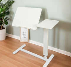 Bellemave® Laptop Stand for Bed Tilting Overbed Table with Wheels, Height Adjustable Tray Bedside Table for Laptop Bed Sofa, WALNUT - Bellemave