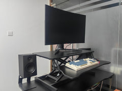 Bellemave® Laptop Stand for Bed Tilting Overbed Table with Wheels, Height Adjustable Tray Bedside Table for Laptop Bed Sofa, WALNUT - Bellemave