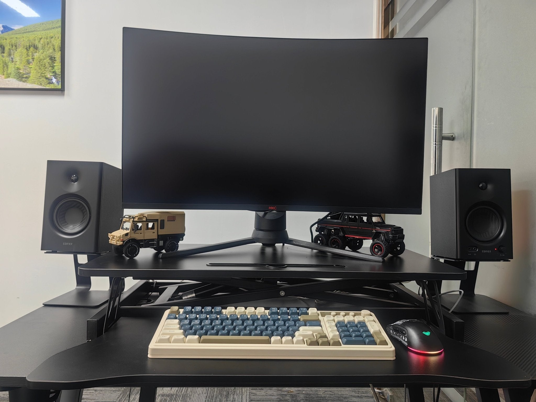 Bellemave® Laptop Stand for Bed Tilting Overbed Table with Wheels, Height Adjustable Tray Bedside Table for Laptop Bed Sofa, WALNUT - Bellemave