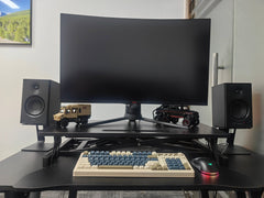 Bellemave® Laptop Stand for Bed Tilting Overbed Table with Wheels, Height Adjustable Tray Bedside Table for Laptop Bed Sofa, WALNUT - Bellemave