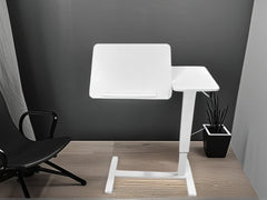 Bellemave® Laptop Stand for Bed Tilting Overbed Table with Wheels, Height Adjustable Tray Bedside Table for Laptop Bed Sofa, WALNUT - Bellemave