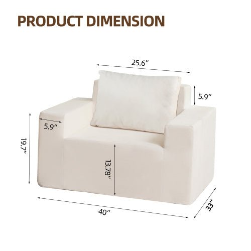 Bellemave® Large Bean Bag Sofa with Pillow,Stuffed High - Density Foam - Bellemave