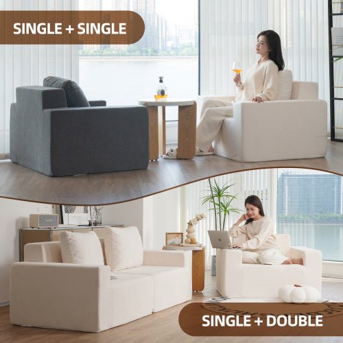 Bellemave® Large Bean Bag Sofa with Pillow,Stuffed High - Density Foam - Bellemave