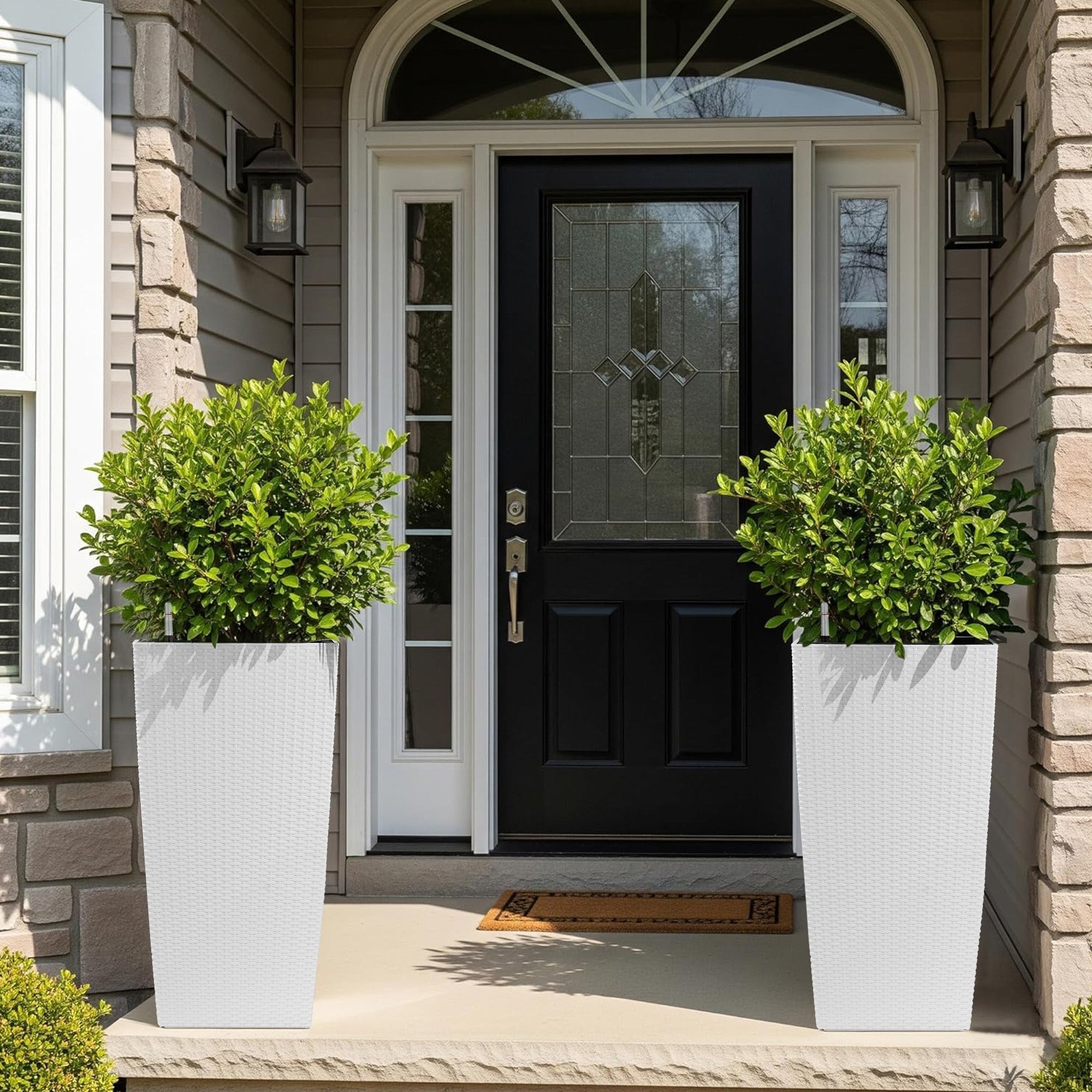 Bellemave® Large Flower Pot 30" Tall, Self - Watering Planter with Water Level Monitor, Drainage & Inner Tray - Bellemave