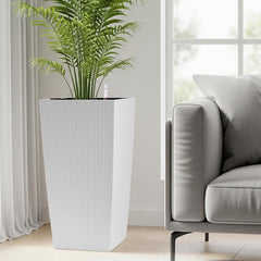 Bellemave® Large Flower Pot 30" Tall, Self - Watering Planter with Water Level Monitor, Drainage & Inner Tray - Bellemave