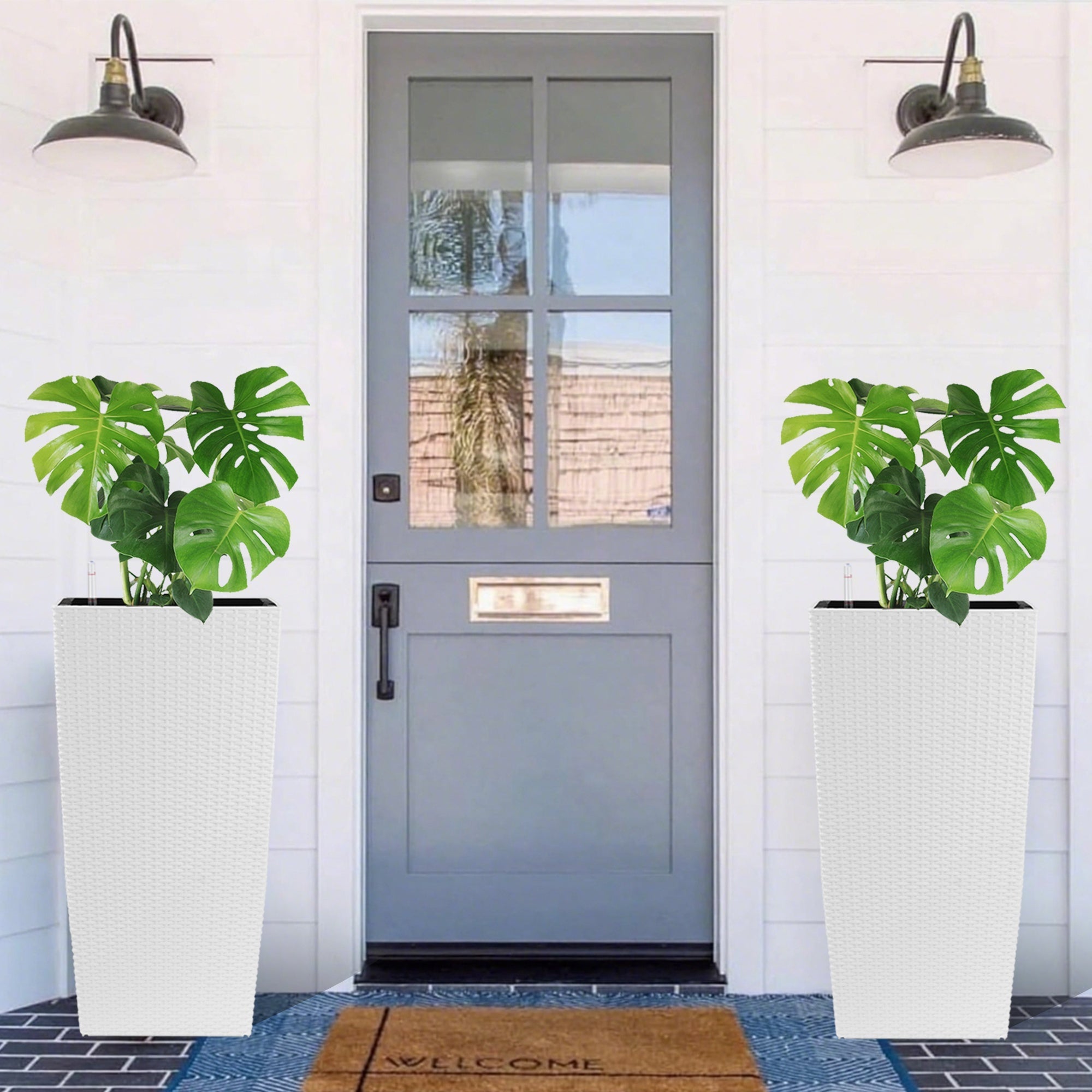 Bellemave® Large Flower Pot 30" Tall, Self - Watering Planter with Water Level Monitor, Drainage & Inner Tray - Bellemave
