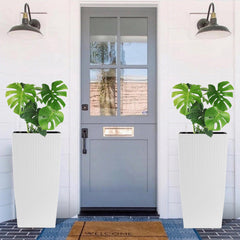 Bellemave® Large Flower Pot 30" Tall, Self - Watering Planter with Water Level Monitor, Drainage & Inner Tray - Bellemave