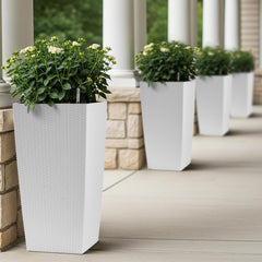 Bellemave® Large Flower Pot 30" Tall, Self - Watering Planter with Water Level Monitor, Drainage & Inner Tray - Bellemave