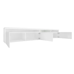 Bellemave® LED TV Stand for TVs Up to 105" with 2 Glass Shelves,Versatile TV Cabinet with LED Color Changing Lights for Living Room - Bellemave