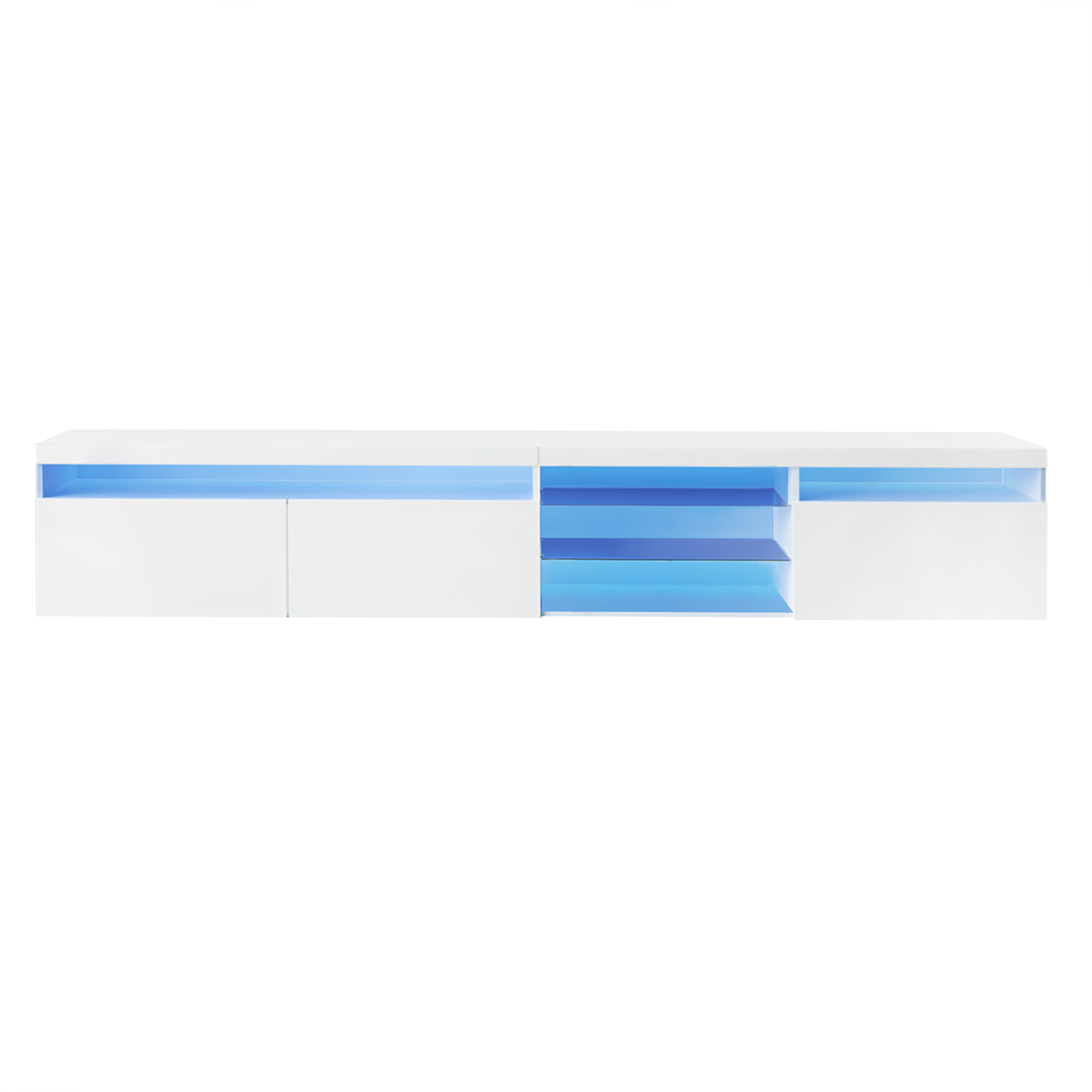 Bellemave® LED TV Stand for TVs Up to 105" with 2 Glass Shelves,Versatile TV Cabinet with LED Color Changing Lights for Living Room - Bellemave