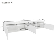 Bellemave® LED TV Stand for TVs Up to 105" with 2 Glass Shelves,Versatile TV Cabinet with LED Color Changing Lights for Living Room - Bellemave