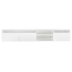 Bellemave® LED TV Stand for TVs Up to 105" with 2 Glass Shelves,Versatile TV Cabinet with LED Color Changing Lights for Living Room - Bellemave