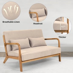 Bellemave® Leisure Chair with Solid Wood Armrest and Feet - Bellemave
