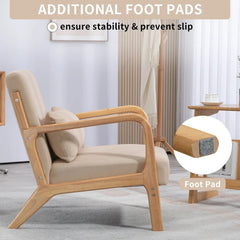 Bellemave® Leisure Chair with Solid Wood Armrest and Feet - Bellemave