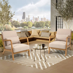 Bellemave® Leisure Chair with Solid Wood Armrest and Feet - Bellemave