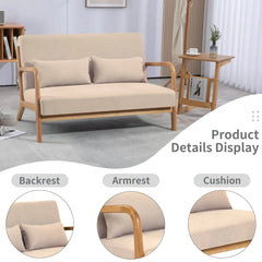 Bellemave® Leisure Chair with Solid Wood Armrest and Feet - Bellemave