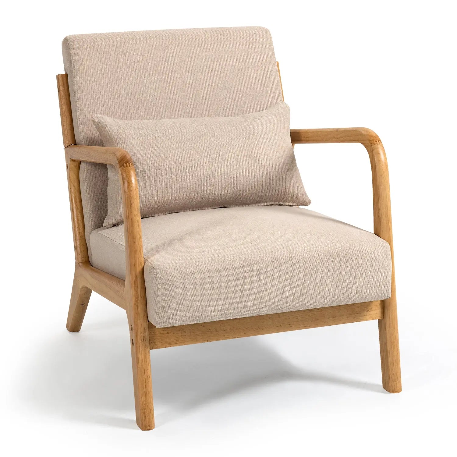Bellemave® Leisure Chair with Solid Wood Armrest and Feet - Bellemave