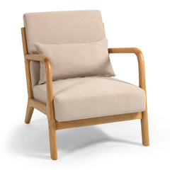 Bellemave® Leisure Chair with Solid Wood Armrest and Feet - Bellemave