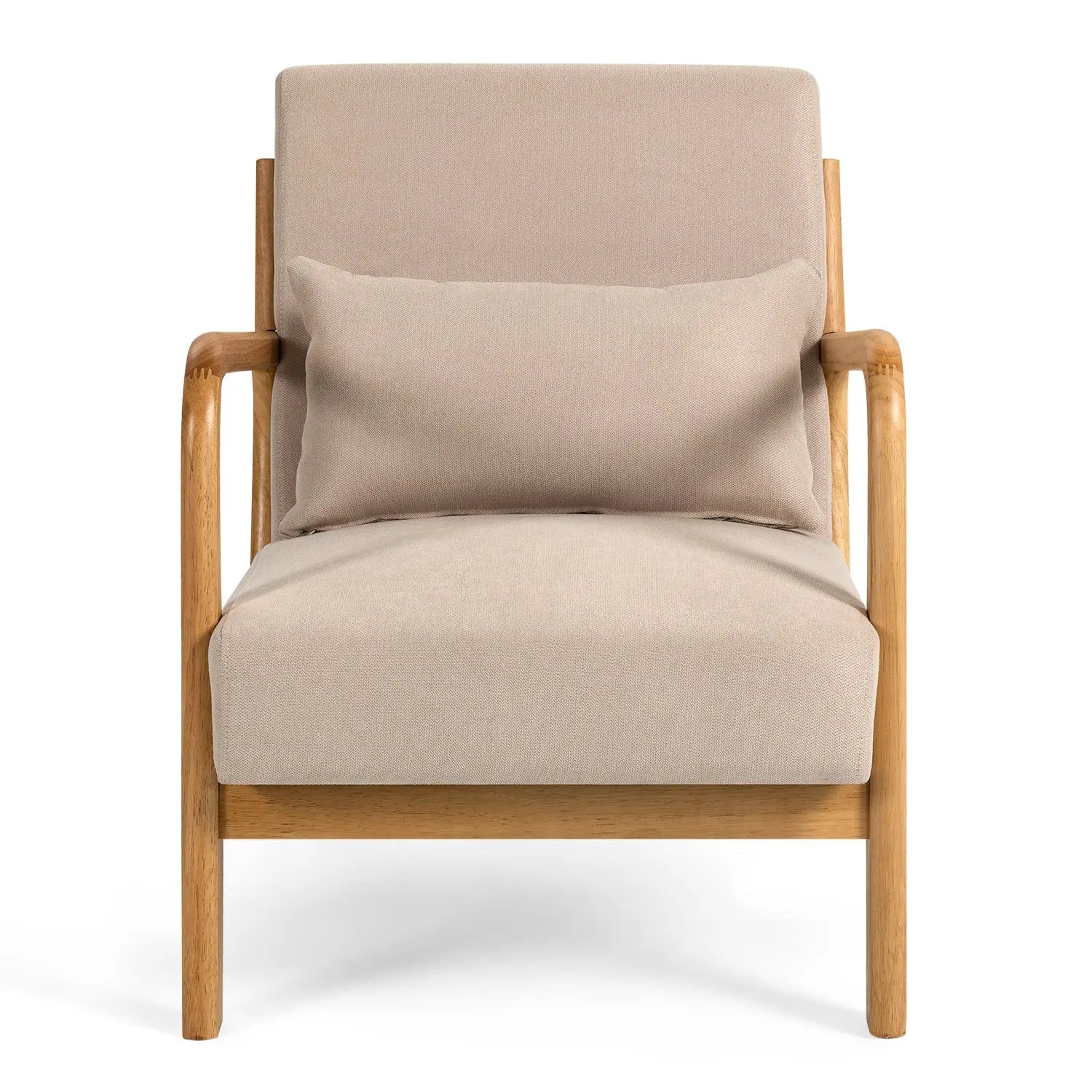 Bellemave® Leisure Chair with Solid Wood Armrest and Feet - Bellemave