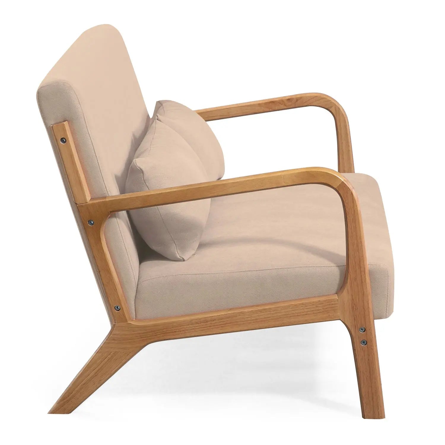 Bellemave® Leisure Chair with Solid Wood Armrest and Feet - Bellemave