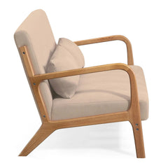 Bellemave® Leisure Chair with Solid Wood Armrest and Feet - Bellemave