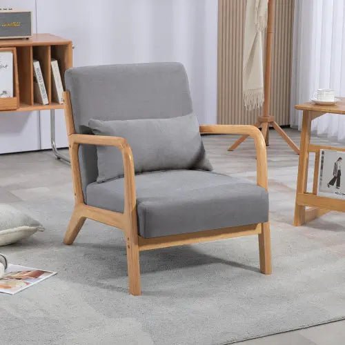 Bellemave® Leisure Chair with Solid Wood Armrest and Feet - Bellemave