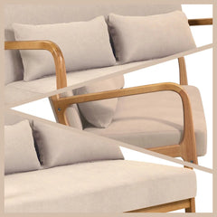 Bellemave® Leisure Chair with Solid Wood Armrest and Feet - Bellemave