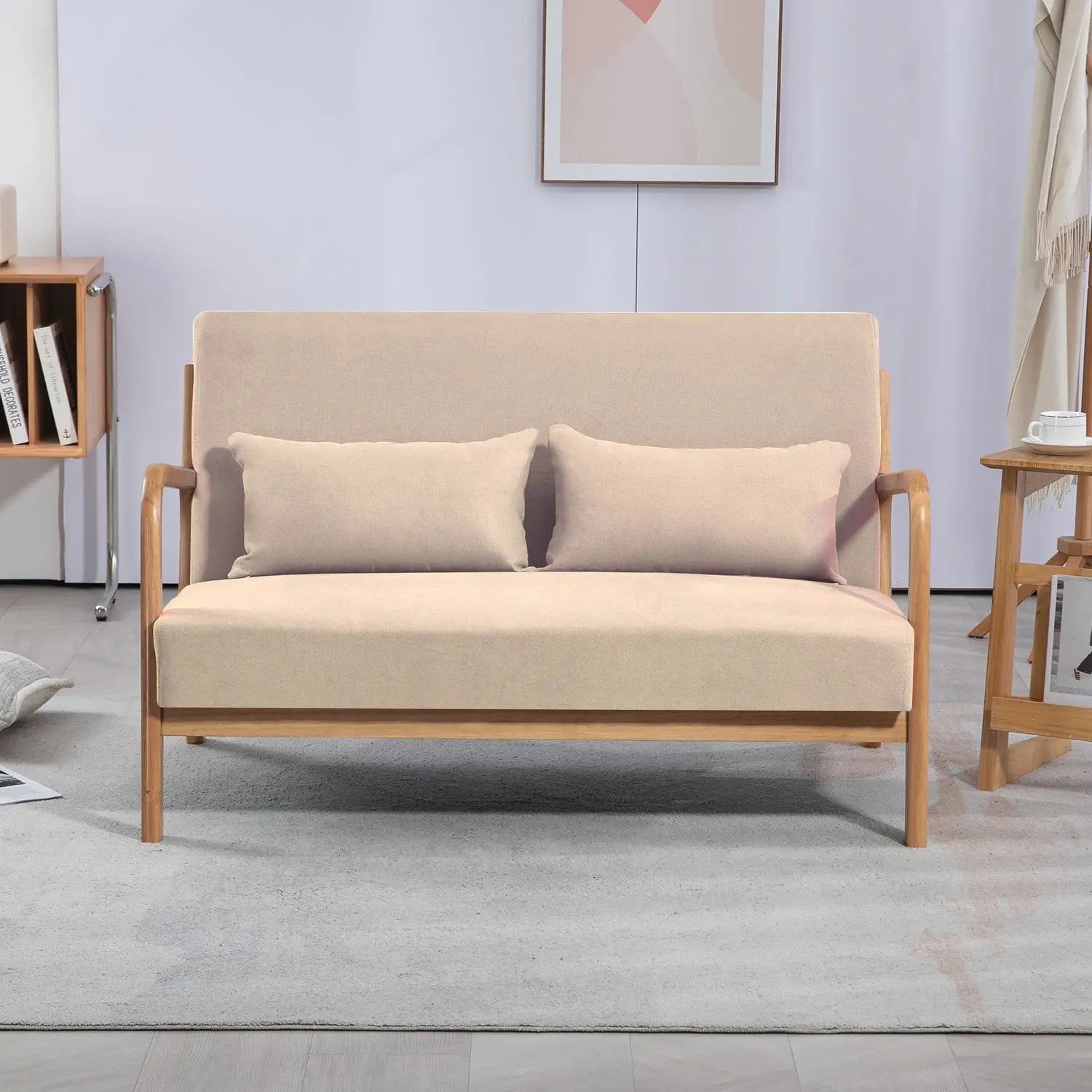 Bellemave® Leisure Chair with Solid Wood Armrest and Feet - Bellemave