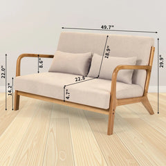 Bellemave® Leisure Chair with Solid Wood Armrest and Feet - Bellemave