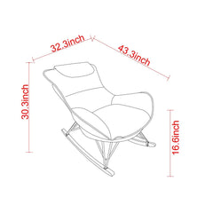 Bellemave® Leisure Sofa Single Rocking Chair Comfortable and Breathable,Detachable and Washable Seat Cushion - Bellemave
